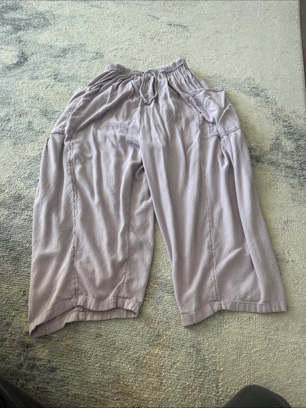 Free People Lavender Wide Leg Cropped Pants